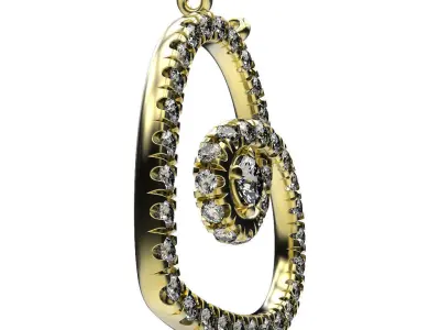 Pendant Heart In Gems 3D print model