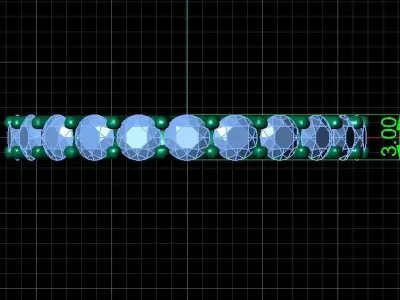 U Shaped Eternity Ring 3mm stone size swiss 16 and EU56 3D print model