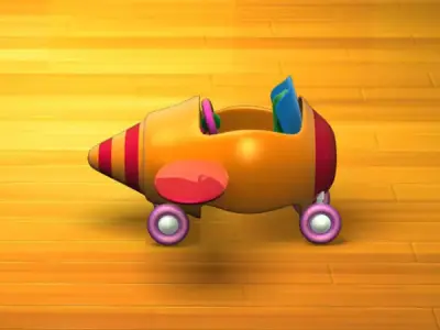 Baby Walker Cartoon 01 Low-poly 3D model