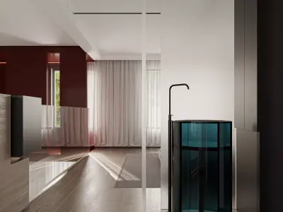 Modern living room dining room interior scenes 423 3D model