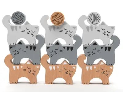 Constructor-puzzle-decor Stack-a-Cats 3D model