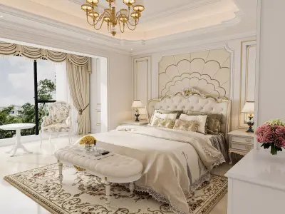 European style bedroom 3D model 3D model