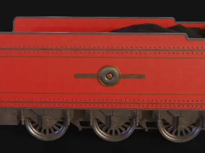 Tender GWR 4900 Olton Hall Hogwarts Express Low-poly 3D model