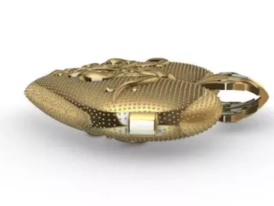 Ornamental Heart Pendant - Vintage Jewelry 3D Model 3D model