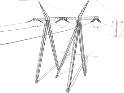 Electricity Pole 24 Low-poly 3D model