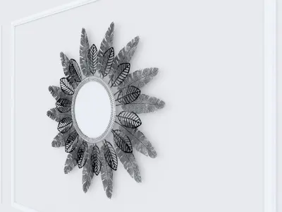 Decorative Metal Mirror plants with gold stainless m14 3D model