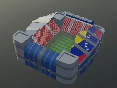 Football Stadium - Venezuela Low-poly 3D model