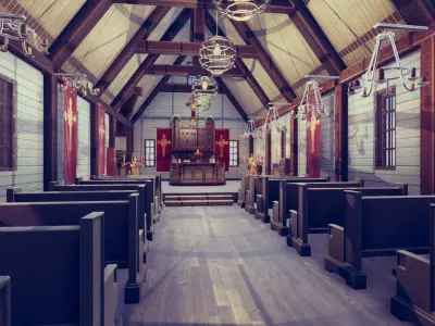 Church 4 in sims Low-poly 3D model