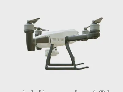 Hawk Eye Scout Drone with Retractable Landing Gear Low-poly 3D model