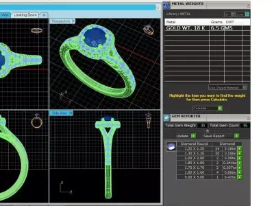 Luxury Double Halo Diamond Ring CAD Design With Pave Shank 3D print model