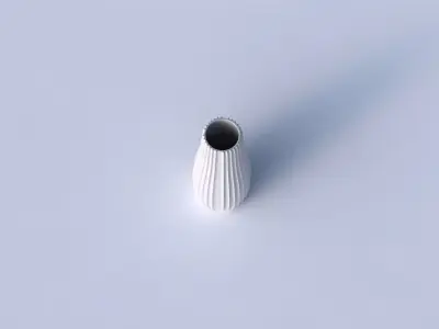 Vase with extruded vertical lines 3D print model