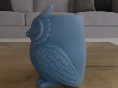 Cute Owl Planter STL File 3D Printable Model 3D print model