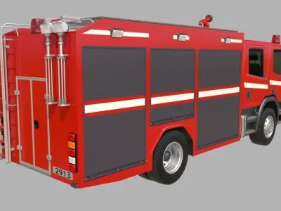 Firewagon fire truck 3D model
