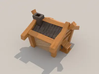 Small Wooden Forest Hut Free low-poly 3D model