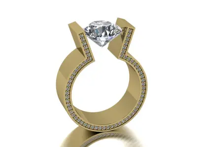 Jewelry Ring Gold 3D print model 2