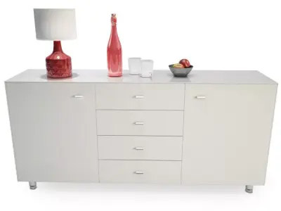 Sideboard and Decoration 3D model