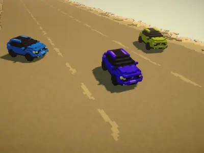 Stylized Voxel Cars Pack - 23 Vehicles Low-poly 3D model
