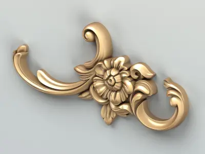 Carved decor horizontal 047 3D model