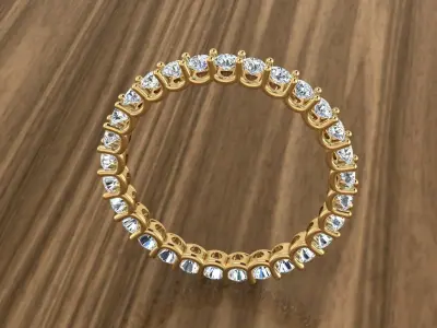 Jewelry Diamond Ring 3D print model 2