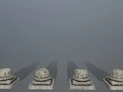 broken pillar Low-poly 3D model