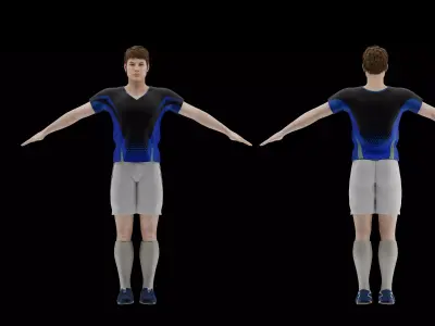 SOCCER BOY PLAYER RIGGED 3D model