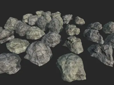 Mountain Rocks Collection PBR Low-poly 3D model