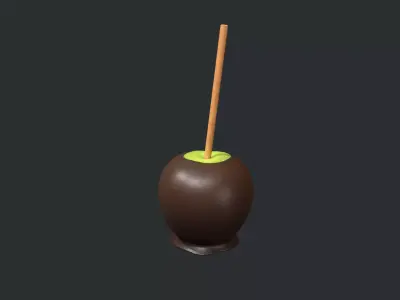 Dark Chocolate Green Apple Low-poly 3D model