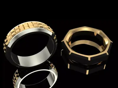 David Yurman Stylish 2 Rings for man 3D print model