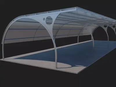 Metal Carport 3D model Free 3D model