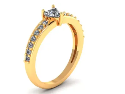 Ladies Diamond Ring - Engagement  Diamond Ring -  3D print model