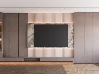 TV Unit wall design 3D model