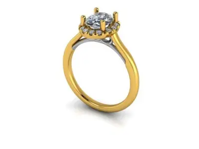 Modern Halo Bow Oval Cut Engagement Promise Wedding Bridal Ring 3D print model