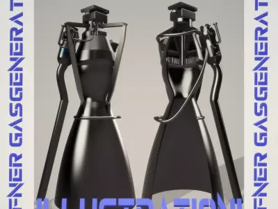 Offener Gasgenerator Triebwerk 3D print model