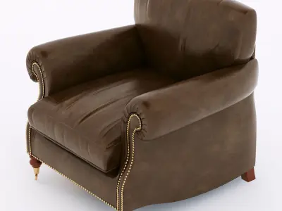 BALMORAL leather armchair 3D model