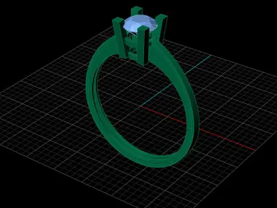 STL 3DM Print Ready Women Diamond Ring Lightweight Printable  3D print model 70