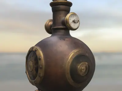 Steampunk Pressure Regulator 3D model