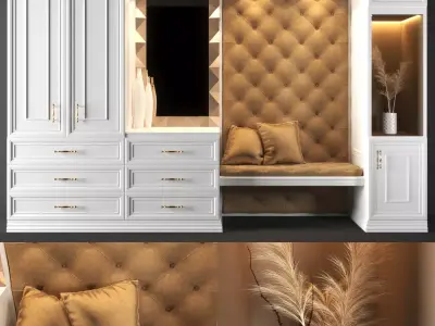 set507 closet with bench 3D model