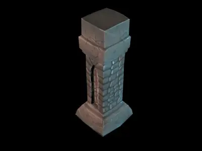 low-poly column Free low-poly 3D model