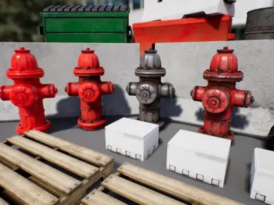 Game Ready Street Props Vol 1 Unreal Engine Low-poly 3D model