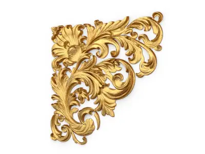 Classic carved corner decor ornament 378  3D model