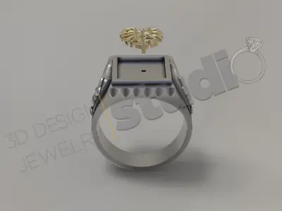 Luxury design feather ring 3d design 3D print model
