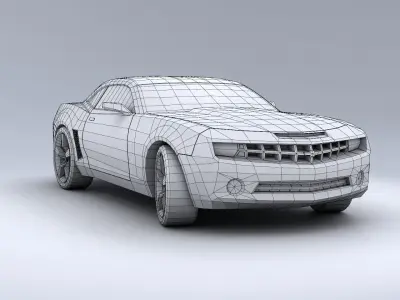 Chevrolet Camaro SS 2010 with Interior Low-poly 3D model