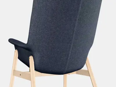 VEDBO High-back armchair Low-poly 3D model