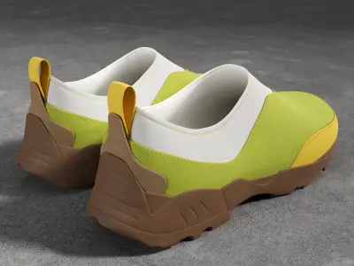 Sneakers ROA Light-green-brown Low-poly 3D model