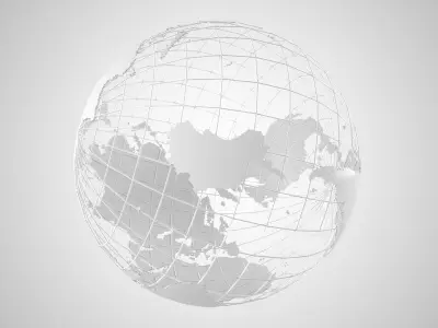 Globe News Skeleton Light Grey 3D model