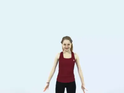 Essence 01J Animated Rigged Sports Teenage Girl Low-poly 3D model