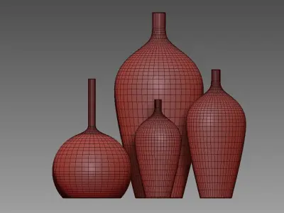 vase920 three vases 3D model