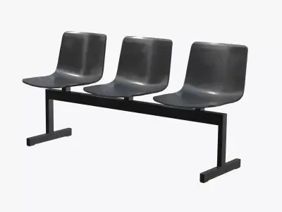 Pato Bench-Steel Black Painted Low-poly 3D model