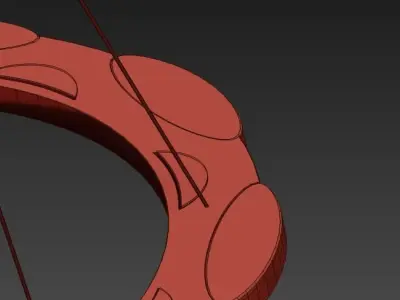 Luxury modern chandelier led circle ring 3D model