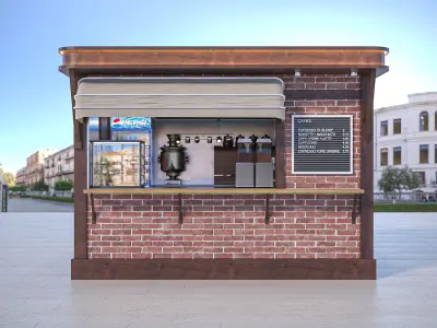 KIOSK STONE WALL 3D model